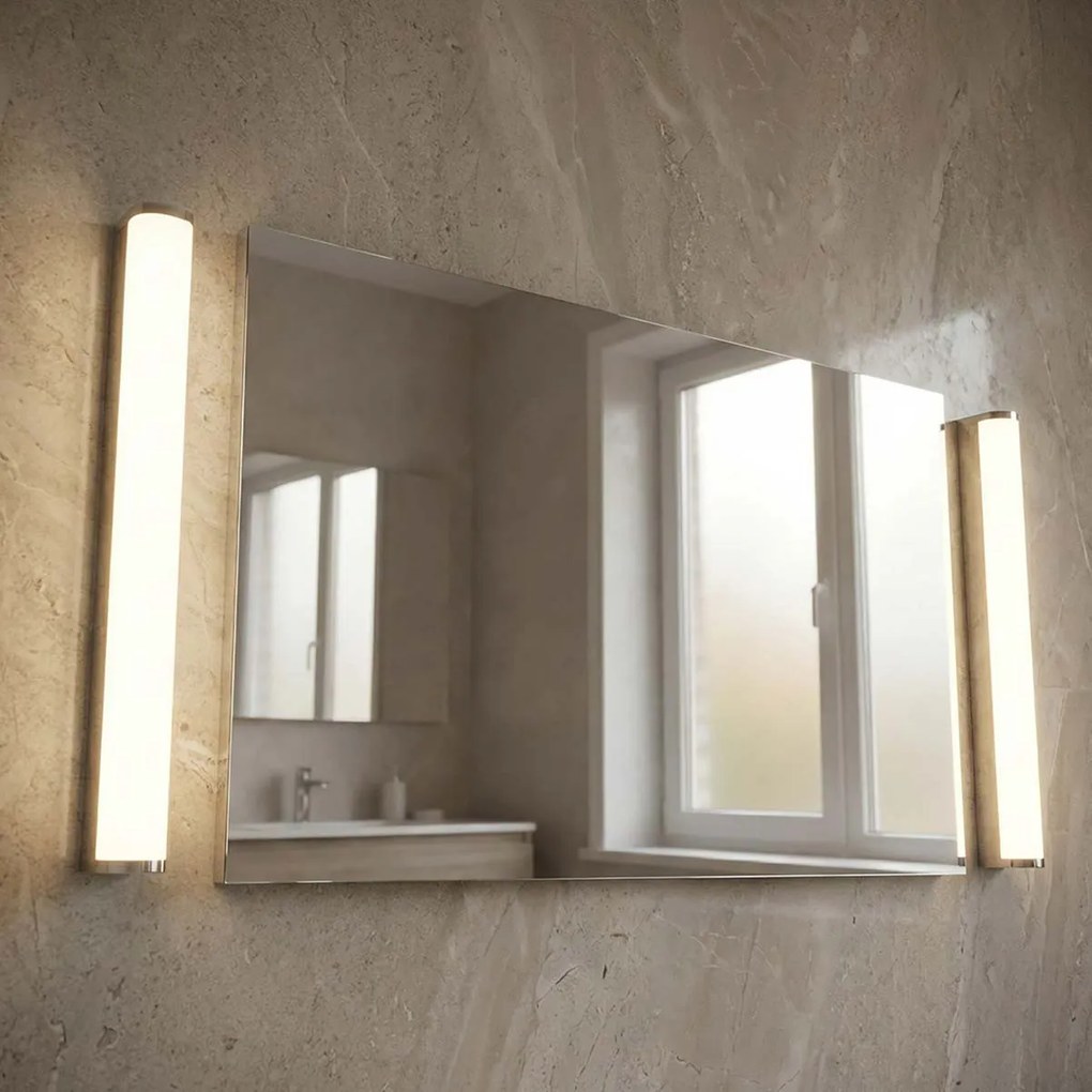 Lampada LED 15W 60cm da Specchio Bagno Cromata IP54 - da Parete Colore Bianco Naturale 4.000K