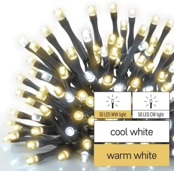 Catena LED natalizia da esterno 100xLED/10m IP44 caldo/bianco freddo