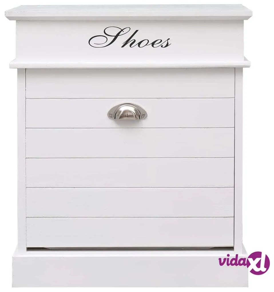 vidaXL Scarpiera Bianca 50x28x58 cm in Legno di Paulownia
