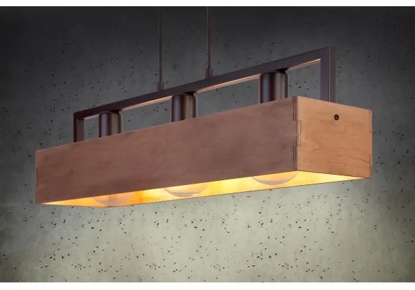 Lampadario a sospensione con filo DAKOTA 3xE27/60W/230V legno/nero