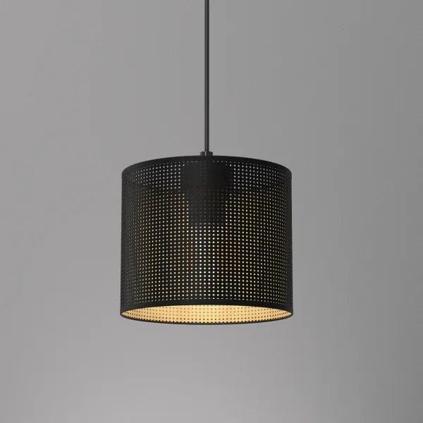 Lampadario a sospensione con filo LOFT SHADE 1xE27/60W/230V diametro 18 cm nero/oro