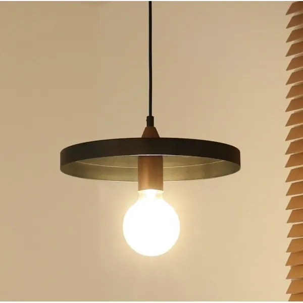 Duolla - Lampada a sospensione con cavo IRONLINE 1xE27/15W/230V Ø 30 cm nero/rame