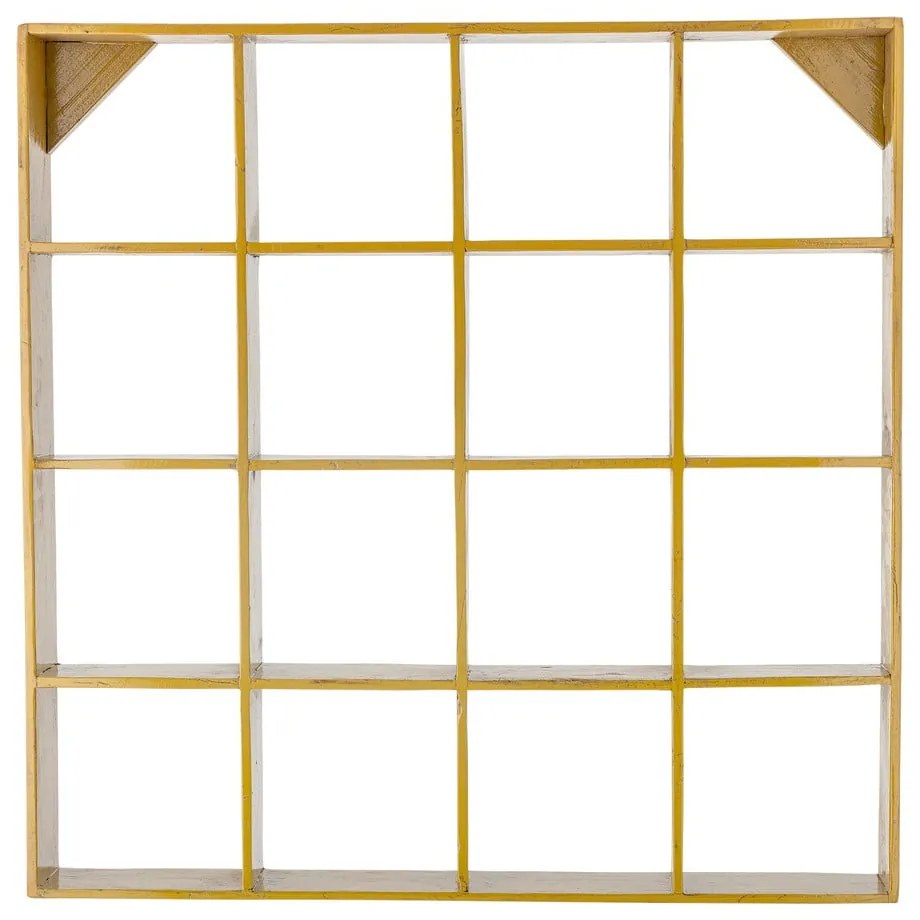 Mensola gialla in legno riciclato con ripiani 10 cm Bekka - Bloomingville