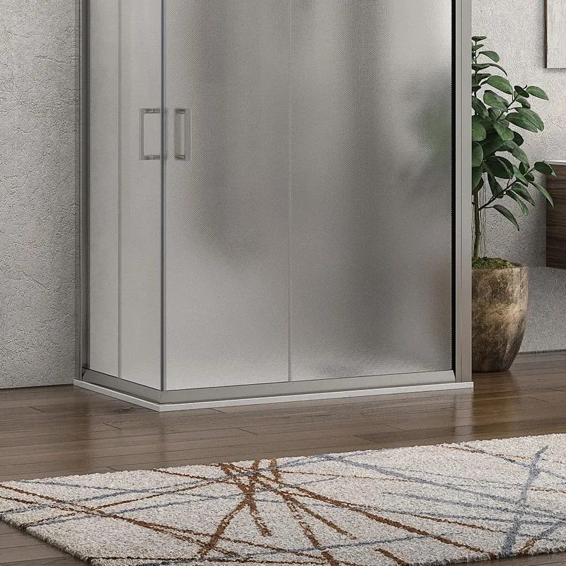 Box doccia 3 lati 80x120x80 altezza 180 vetro opaco K410 - KAMALU