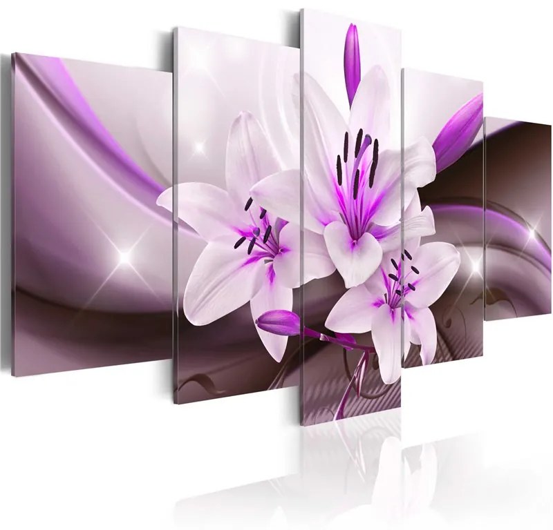 Quadro Violet Desert Lily  Colore Bianco, Dimensioni e Misure 100x50