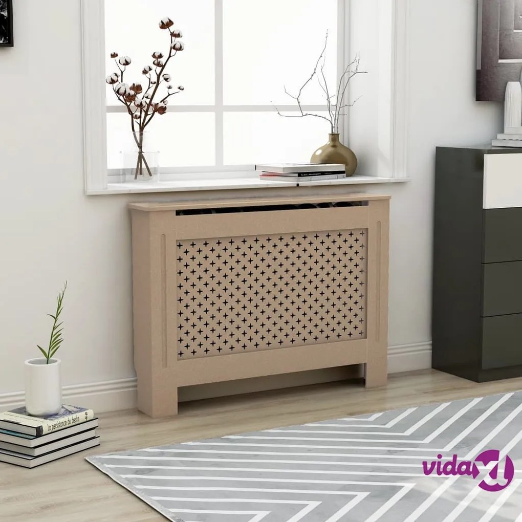vidaXL Copertura per Radiatore 112x19x81,5 cm in MDF