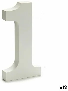 Numeri 1 Legno Bianco (1,8 x 21 x 17 cm) (12 Unità)