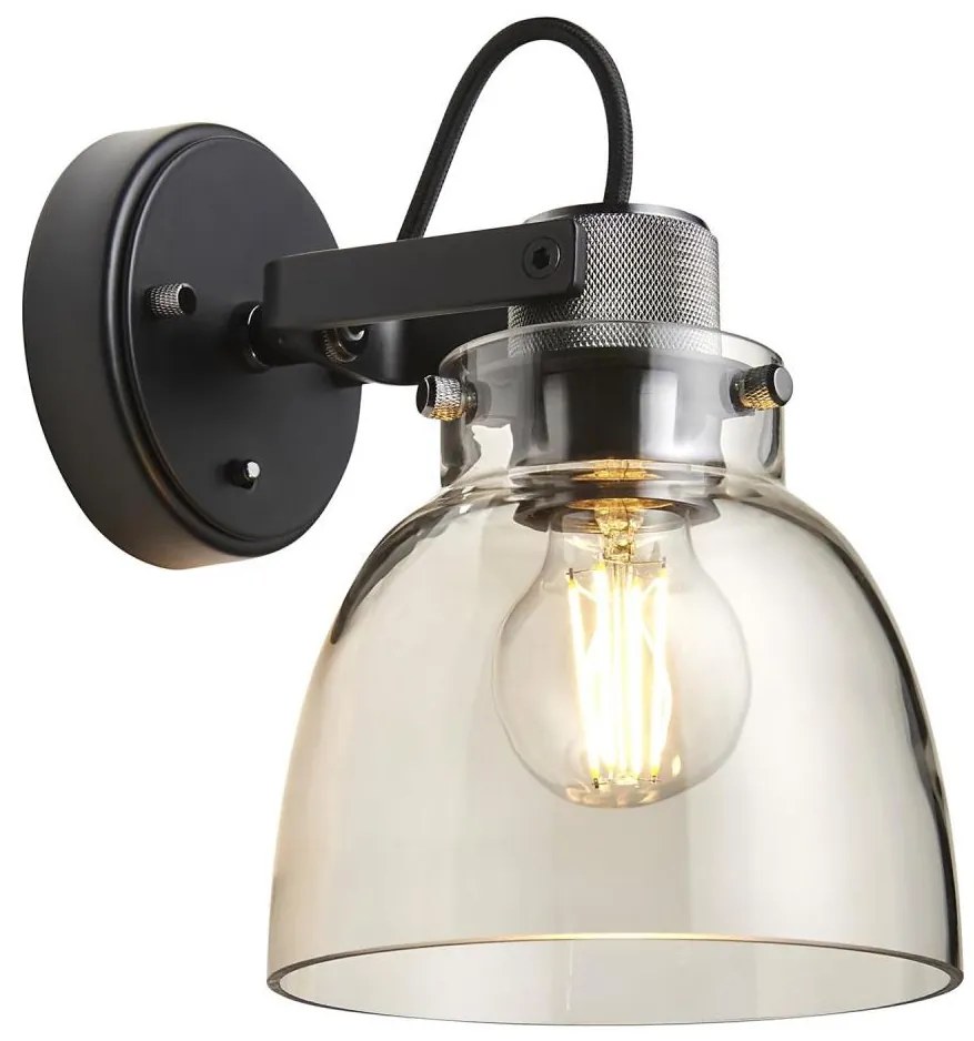 Endon 107011 - Faretto da parete URBAN 1xE27/10W/230V nero/fumé