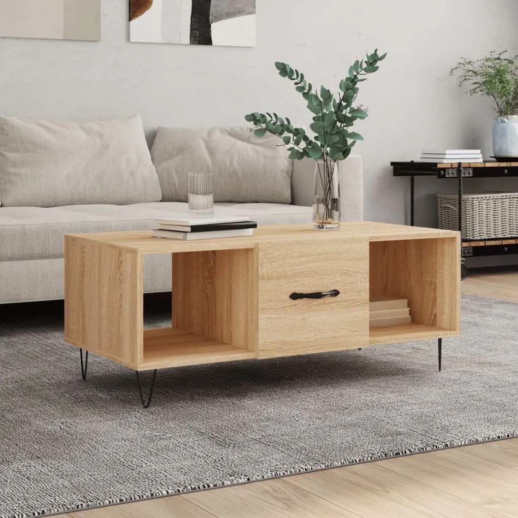 Tavolino Da Salotto Rovere Sonoma 102x50x40cm Legno Multistrato /
