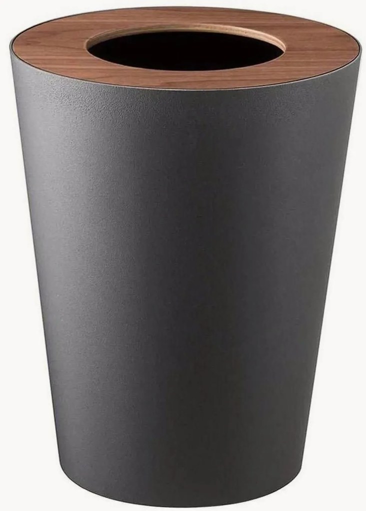 Pattumiera con coperchio in legno Rin