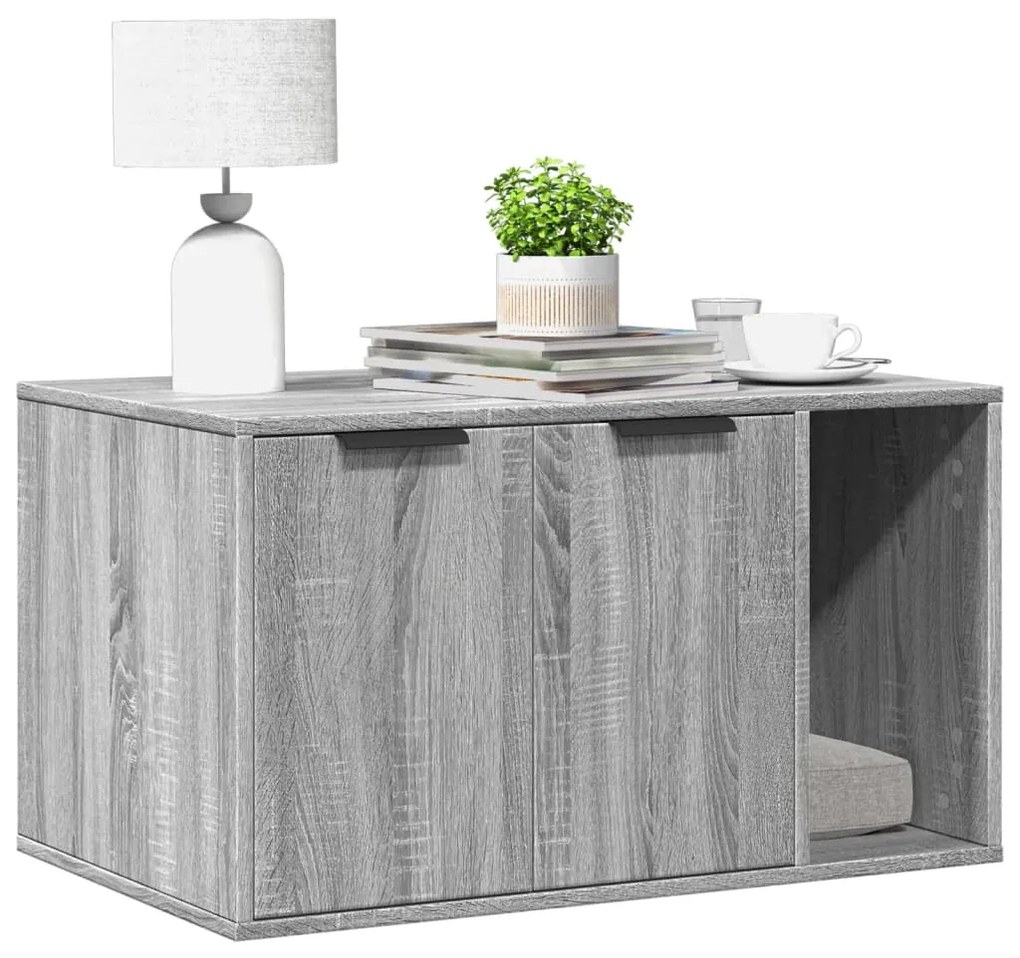Recinto Lettiera Gatti Grigio Sonoma 80x50x45 Cm İn Truciolato /