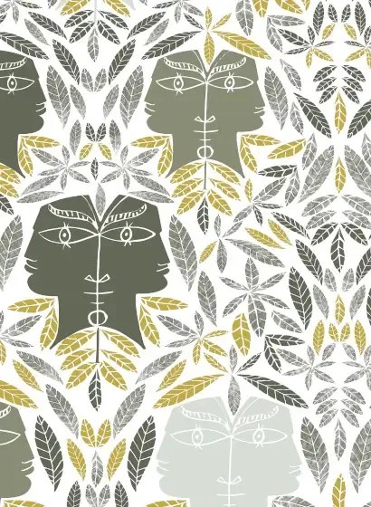 Florale Tapete Cap dAil von Lelievre - Taupe