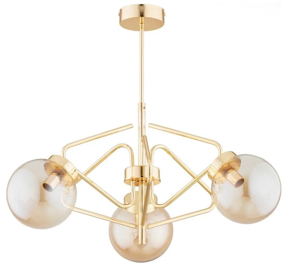 Lampadario a sospensione con supporto rigido BARSUM 3xE14/10W/230V oro