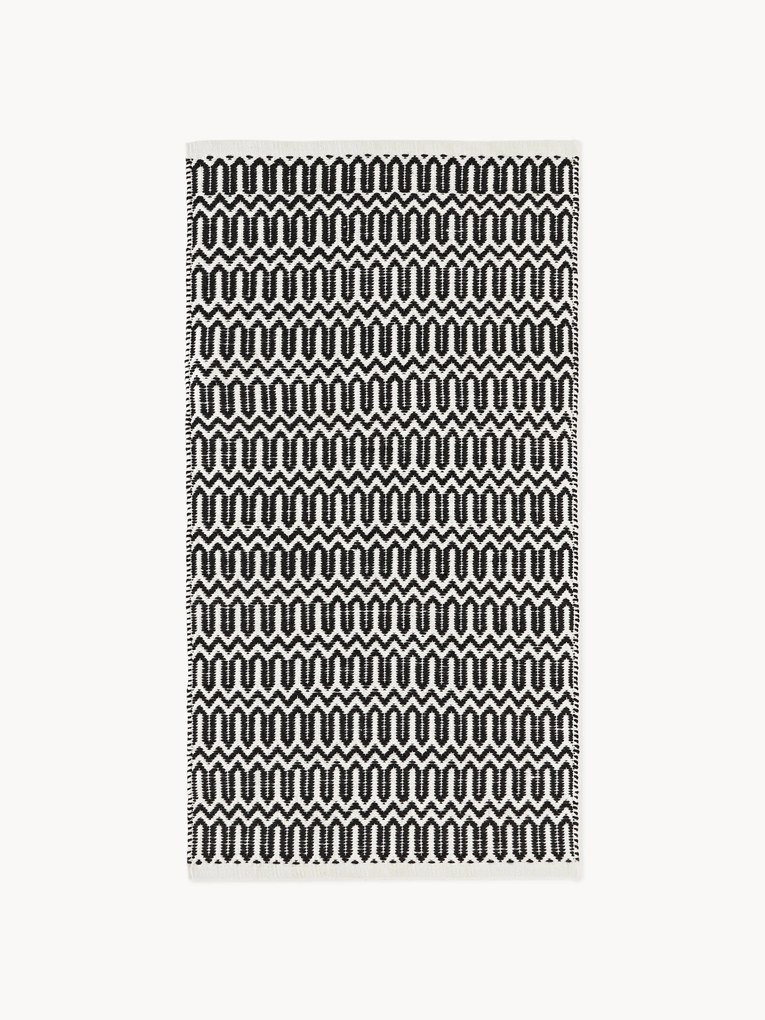 Tappeto da interno-esterno tessuto a mano con motivo geometrico Rune