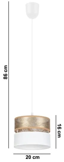 Lampadario a sospensione con filo LIMA 1xE27/60W/230V oro/bianco