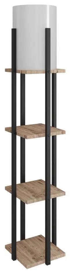 Lampada da terra con ripiani NORA 1xE27/40W/230V nero/marrone