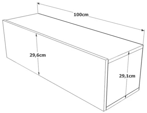 Mobile TV Sospeso 100x32x30 Verde E Rovere Effetto Legno Con Vano Frame