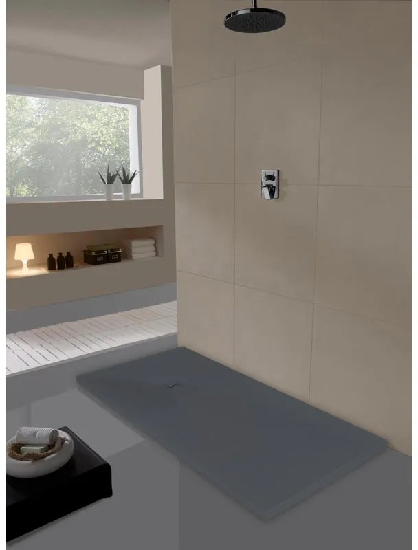 Piatto doccia in resina Cosmos Stone grigio L 160 x L 90 cm
