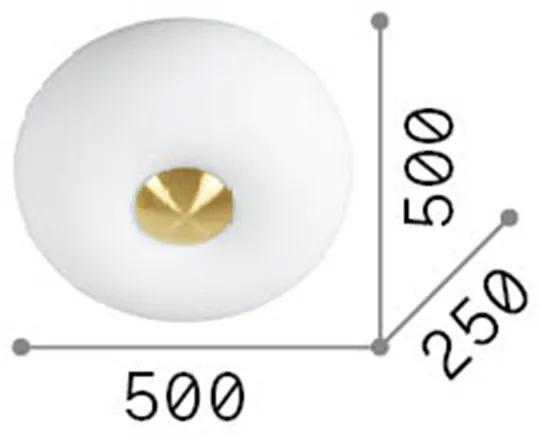 Plafoniera Moderna Arizona Vetro Bianco 5 Luci Gx53 9W 3000K Luce Calda