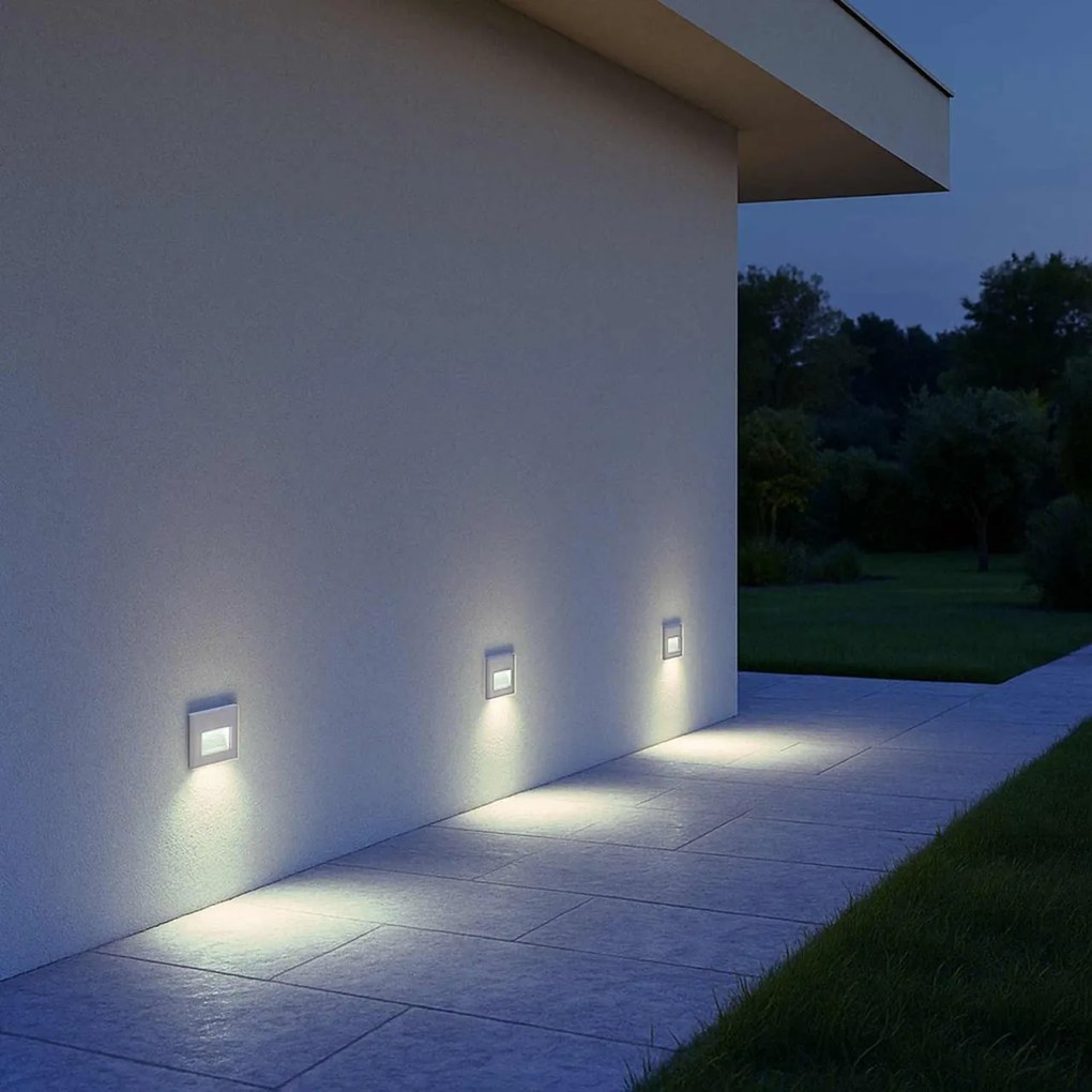 Segnapasso LED per scatola 503 3.5W IP65 Luce Asimmetrica Colore Bianco Caldo 2.700K