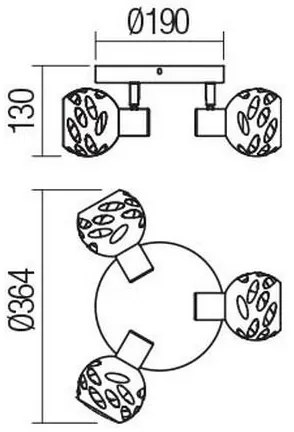 Redo 04-518 - Luce Spot TORN 3xE14/28W/230V