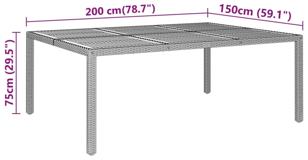 Set da Pranzo per Giardino 11 pz in Polyrattan Nero