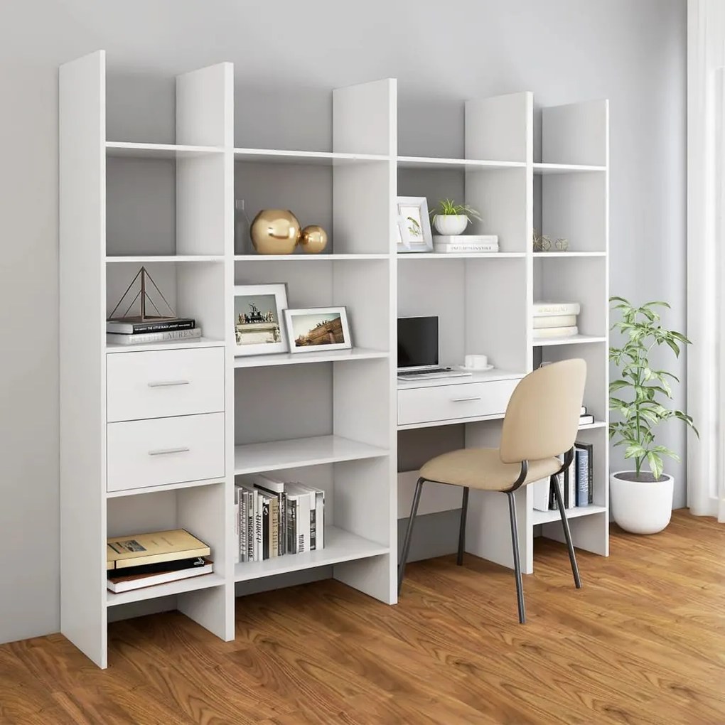 Libreria Bianca 40x35x180 cm in Legno Multistrato