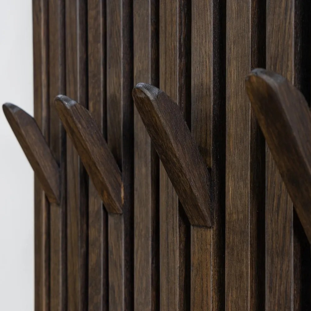Pannello appendiabiti marrone scuro in rovere massiccio 46x100x8 cm Parco – Spinder Design