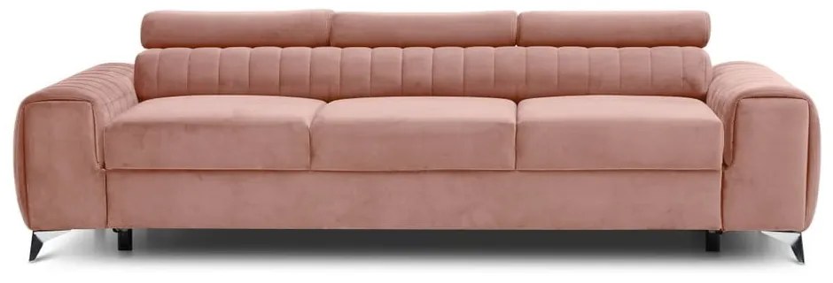 Divano rosa allungabile e rivestimento in velluto 261 cm Laurence – ELTAP