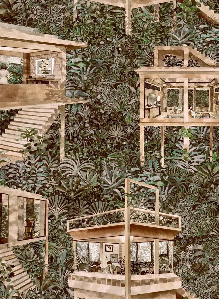 Arte International Carta da parati Palafitas Amazonia - Beech