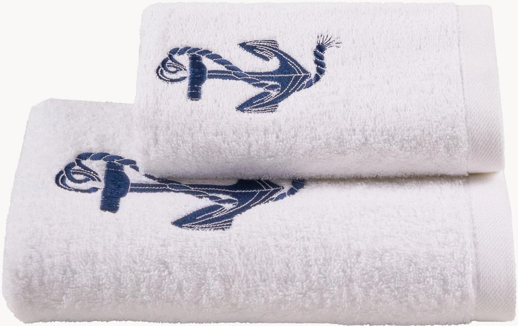Set di 2 asciugamani in cotone Navy