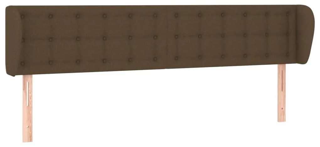 Testiera ad orecchio marrone scuro 203x23x78/88 cm in tessuto