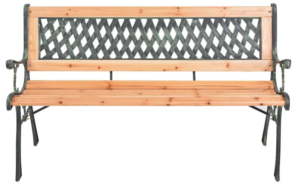 Panca da giardino 116 cm in ghisa e legno massello di abete