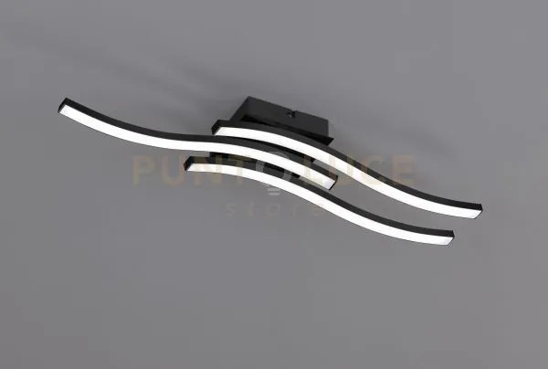Route plafoniera led 15w 1500lm, 3000k 3 bacchette ondulate antraci...