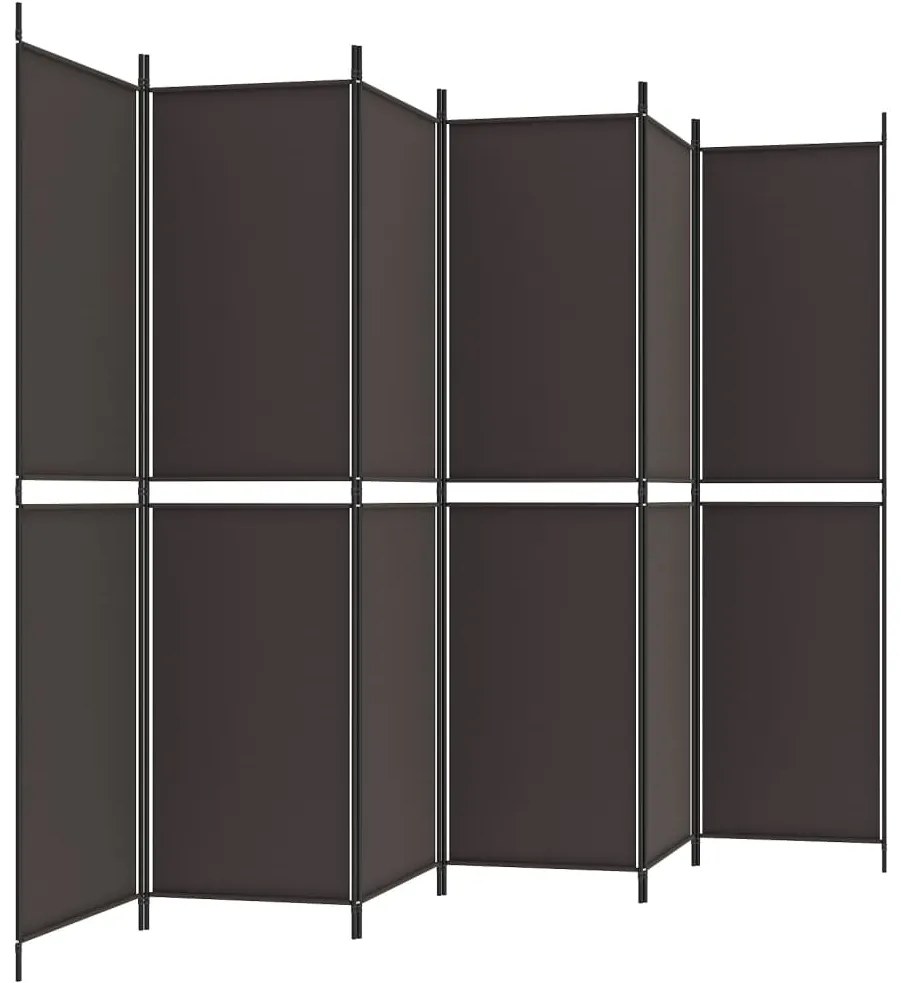 Divisorio a 6 pannelli marrone 300x200 cm in tessuto