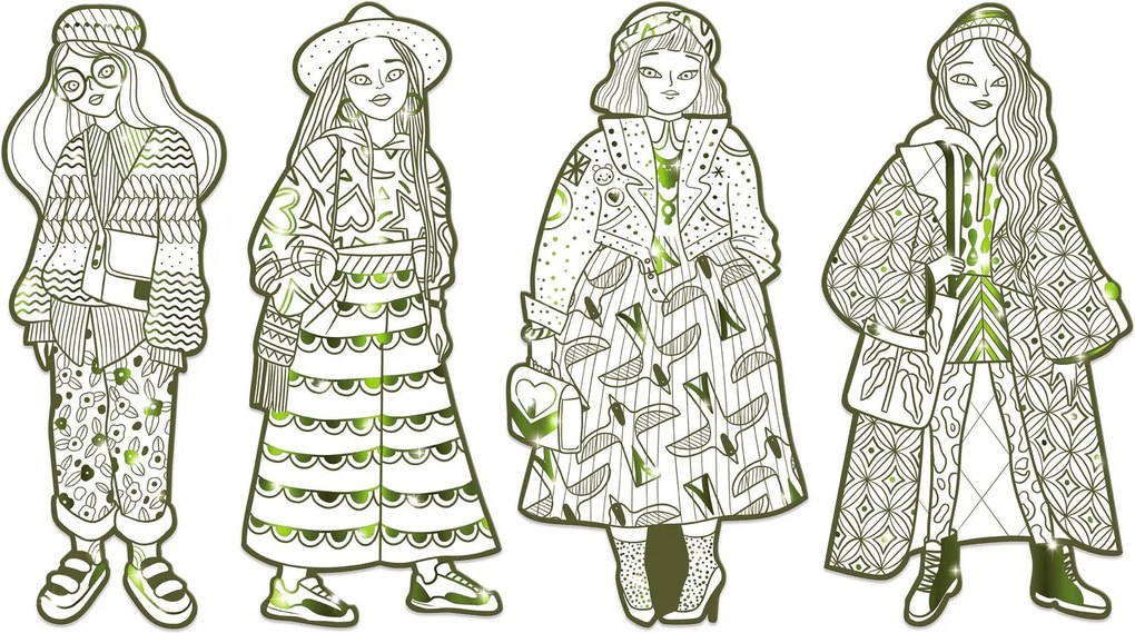 Disegni da colorare per piccoli stilisti - Bowie & amiche