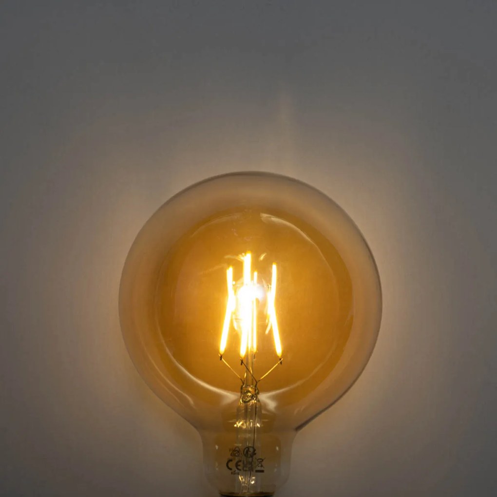 Set di 5 lampadine LED E27 dimmerabili a 3 fasi oro G125 4W 450 lm 2700K
