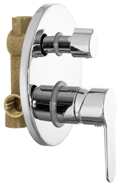 Miscelatore doccia incasso cromo lucido con deviatore a 2 vie Zoe