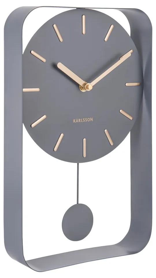 Orologio da parete grigio con pendolo Charm, altezza 32,5 cm Pendulum - Karlsson