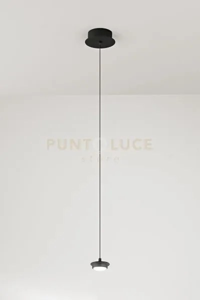 Sospensione 1 luce in metallo colore nero hunter led 7w 3000k cri?...