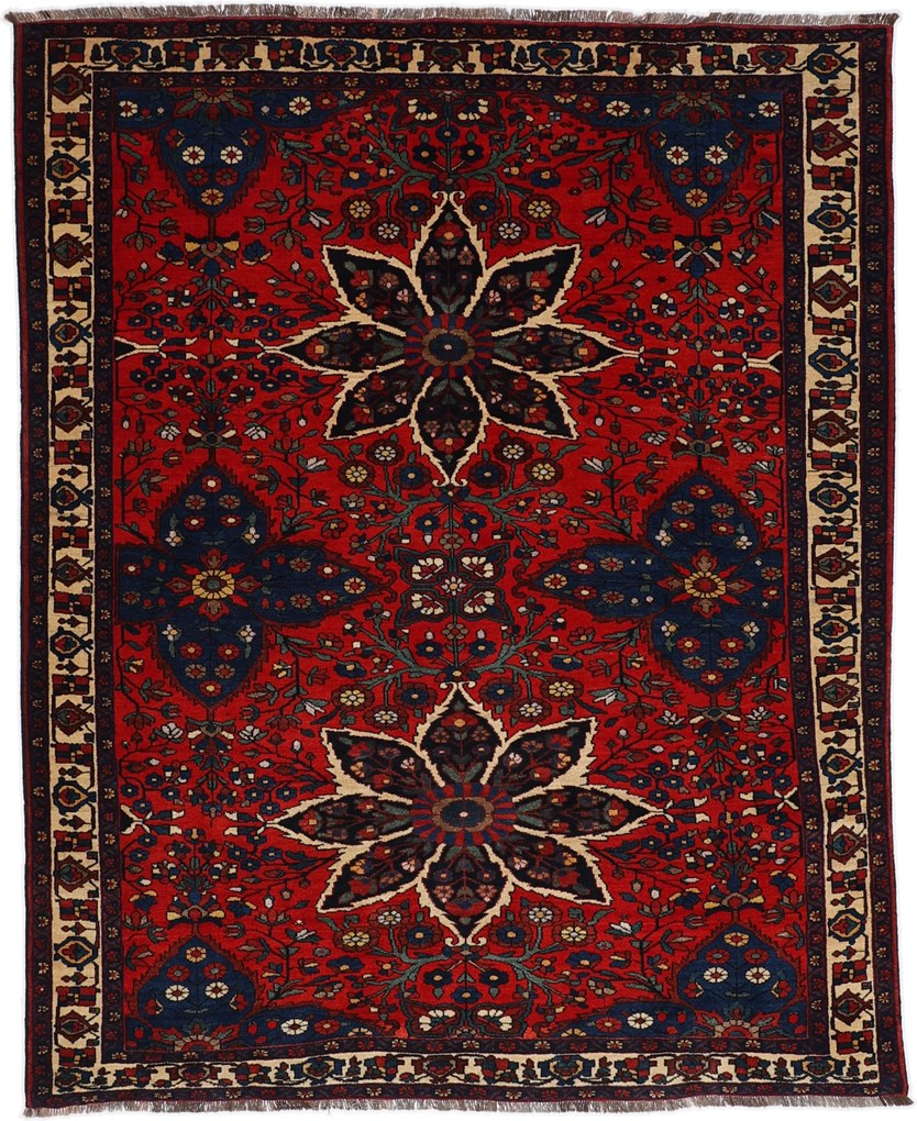 Sirjan Tappeto 180 x 220 Rosso (Iran) Annodato A Mano