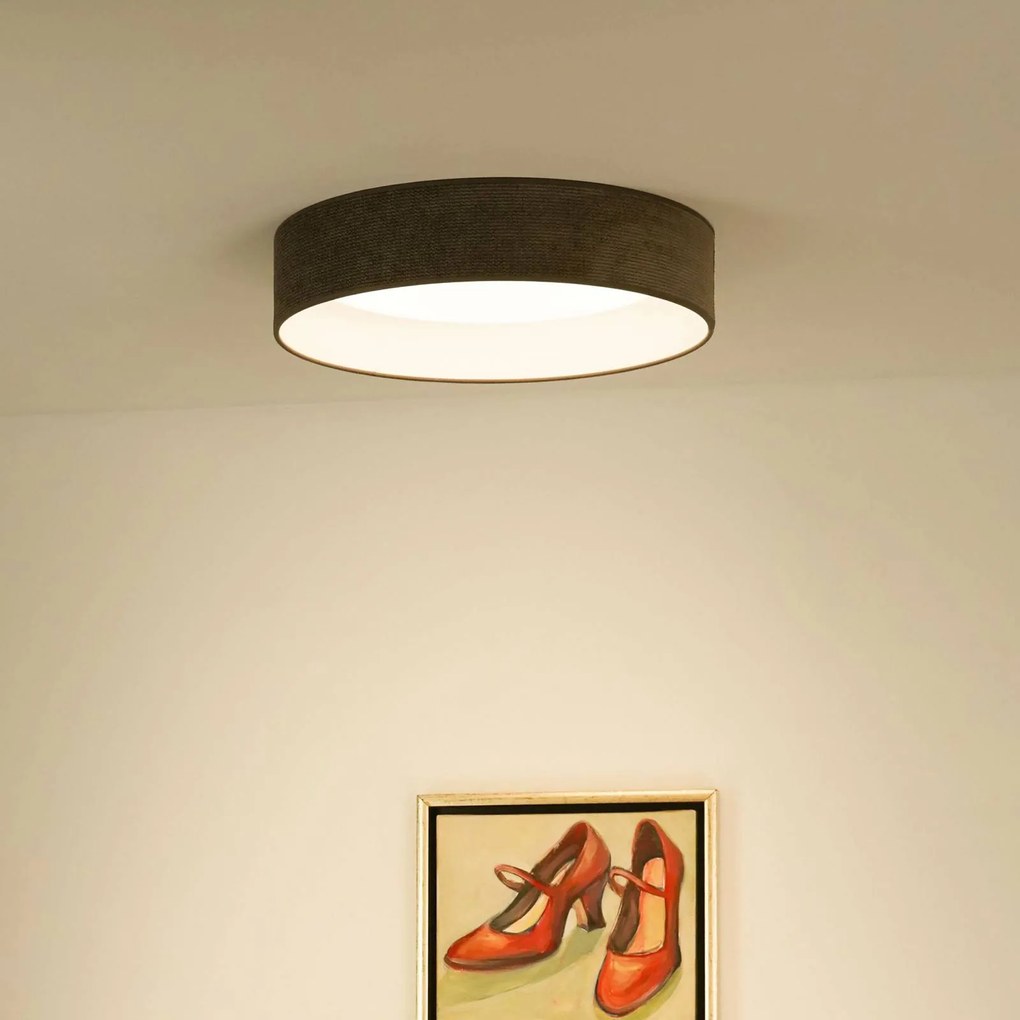 Duolla Plafoniera LED Plafond, corda grigio scuro, Ø 45 cm, dimmerabile a 3 livelli