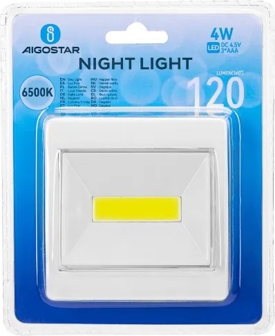 Aigostar - Lampada da notte portatile a LED/3xAAA 6500K
