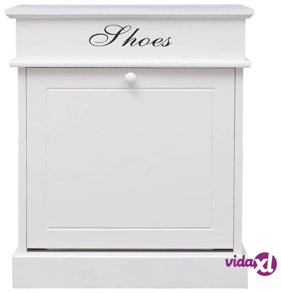 vidaXL Scarpiera Bianca 50x28x58 cm in Legno di Paulownia