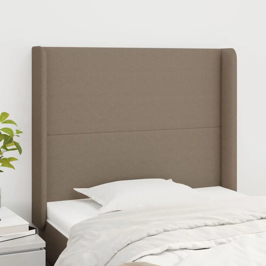 Testiera Ad Orecchio Tortora 103x16x118/128 Cm İn Tessuto /
