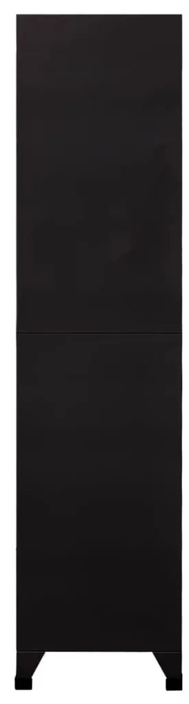 Armadietto con serratura nero 90x45x180 cm in acciaio