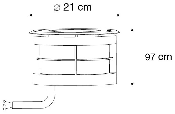 Faretto da giardino moderno in acciaio con LED 20W - Bridge