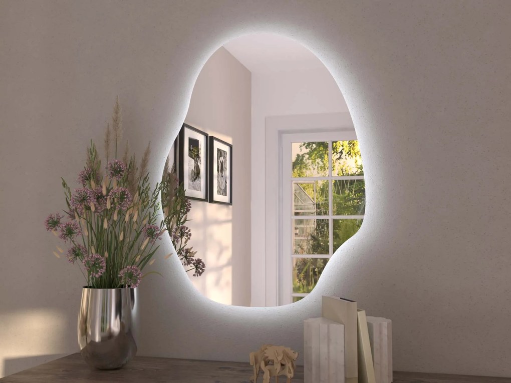 Specchio organico LED con illuminazione A37 45x60