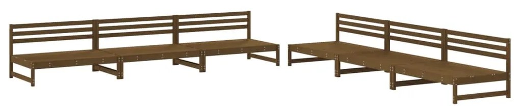 Set Salotto da Giardino 6 pz Miele in Legno Massello di Pino