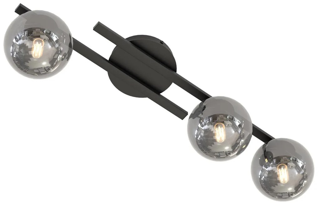 Plafoniera Moderna Nettuno Acciaio Nero 3 Luci E14 Ip20